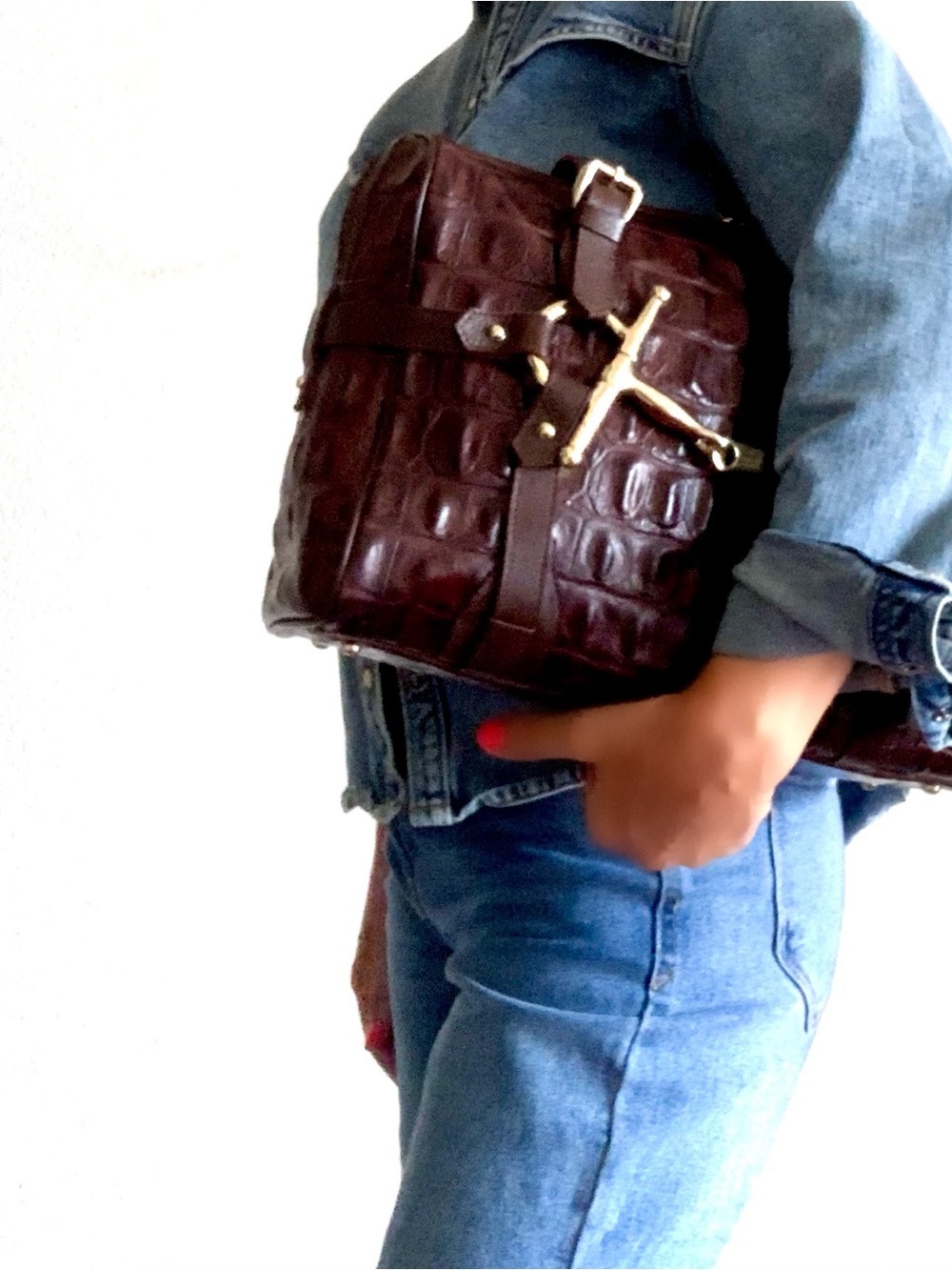 Genius leather large Boston Bag made in italy - Picture 3 of 16